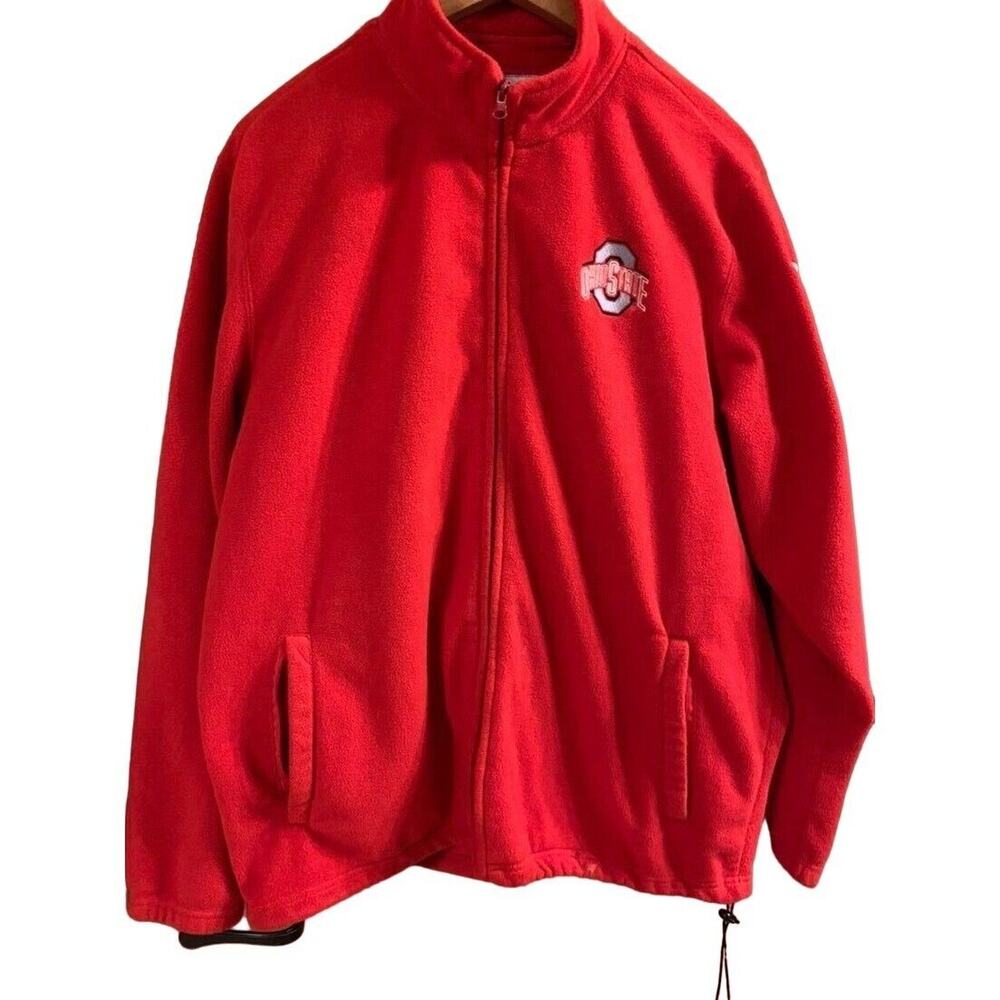 Ohio State Big Ten Fleece Full Zip Jacket Size XXL College Football Buckeye